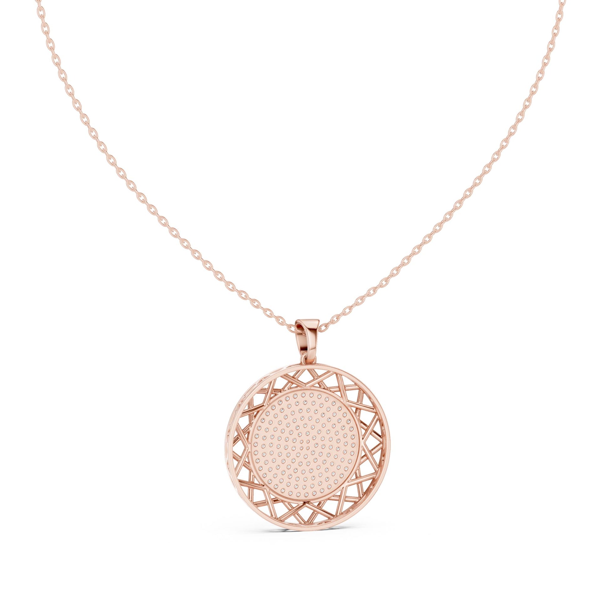 Round Lab Grown Diamond Halo Pendant