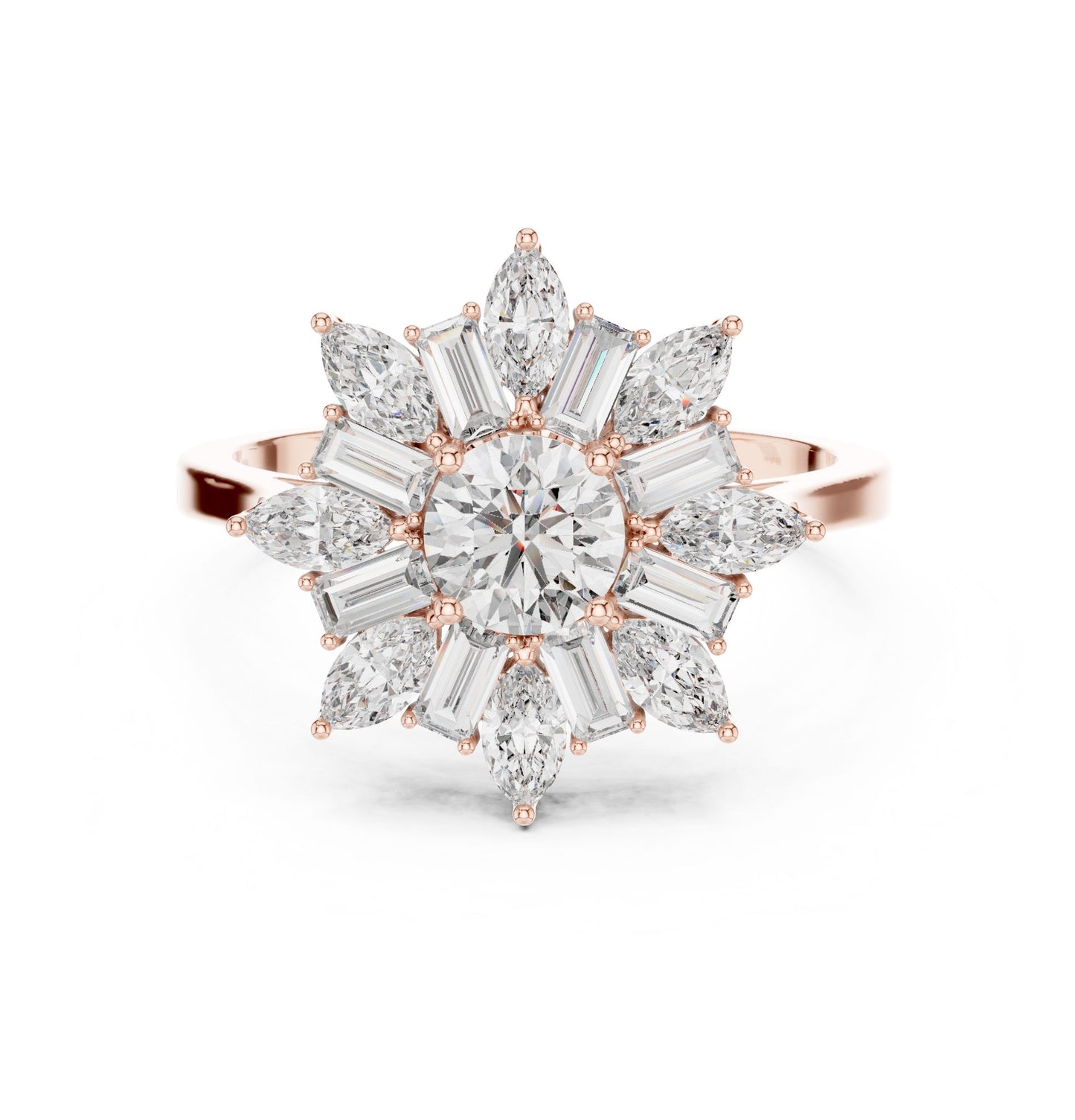 Round Lab Grown Diamond Halo Engagement Ring