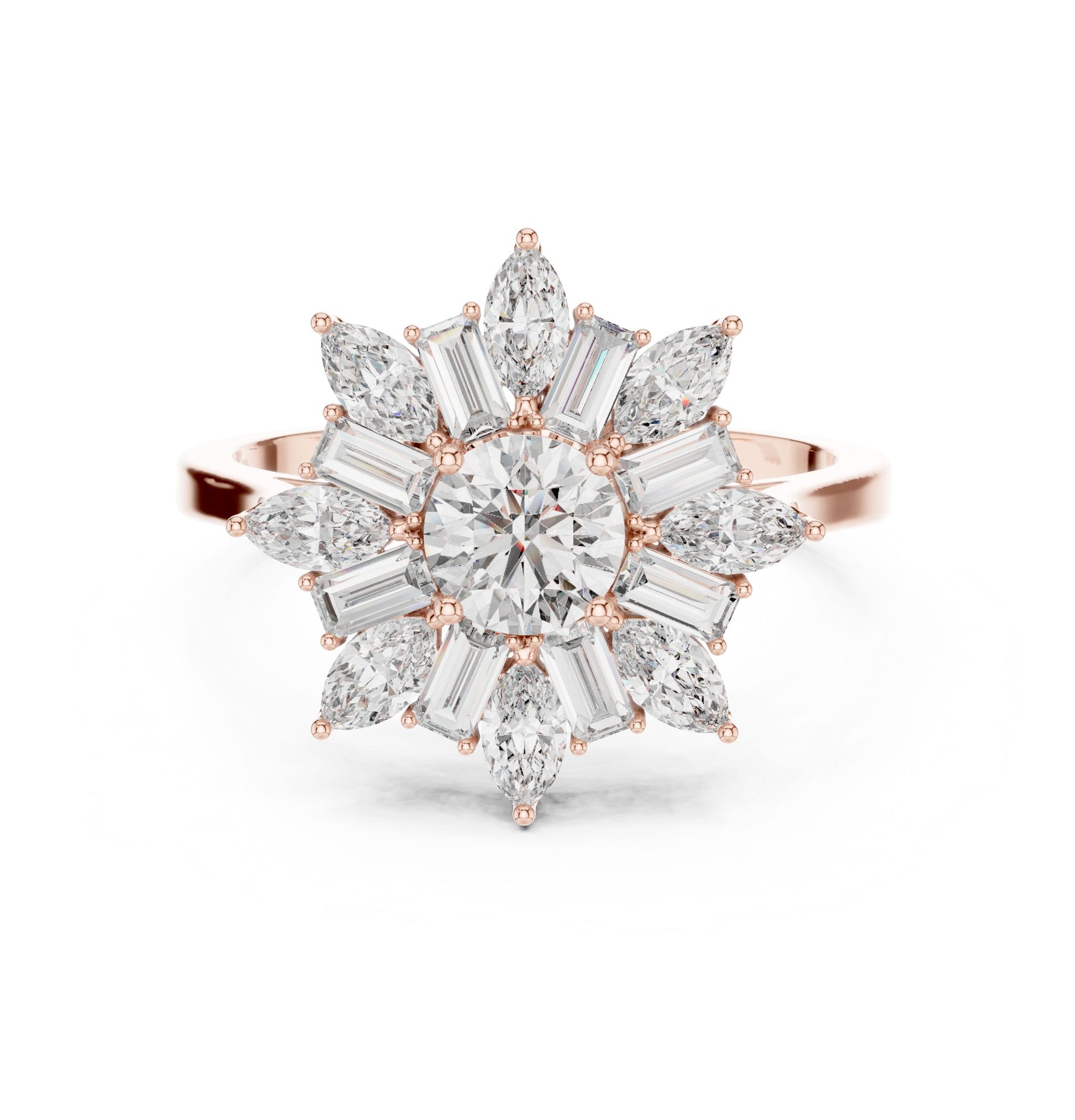 Round Lab Grown Diamond Halo Engagement Ring