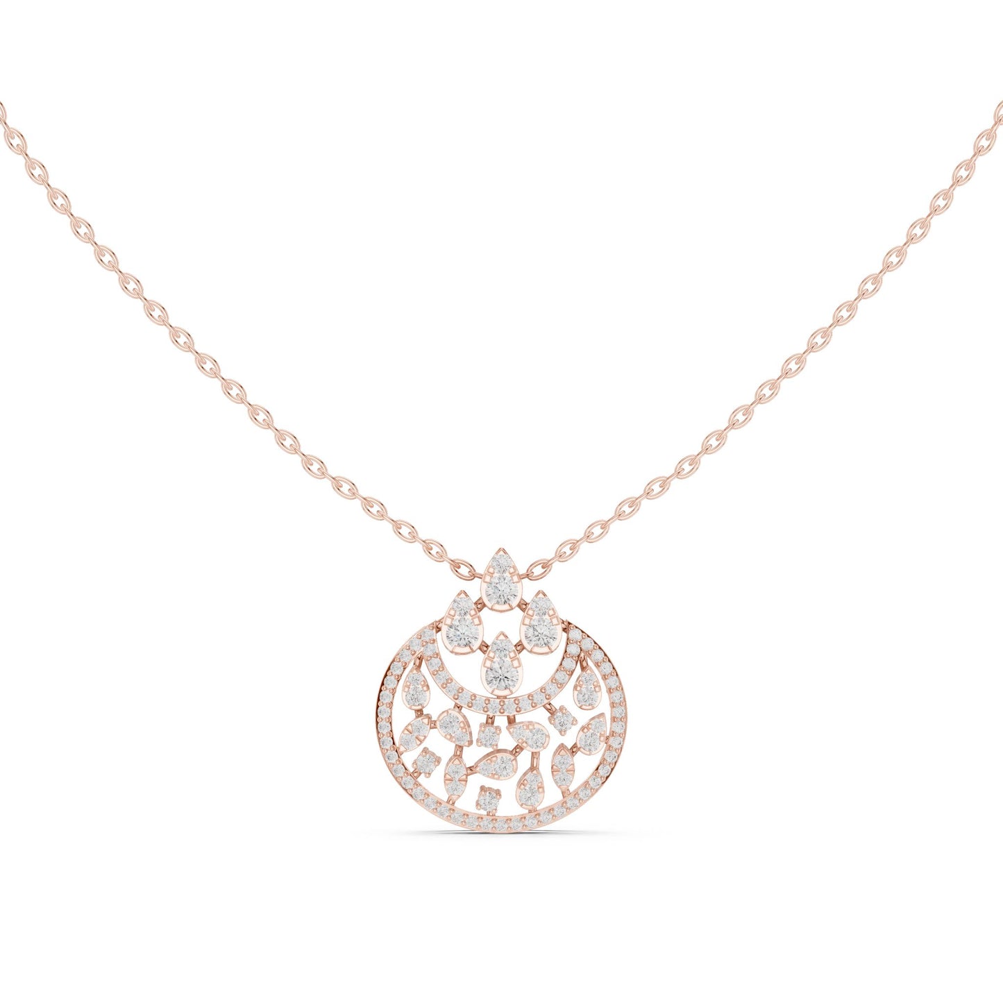 Round Lab Grown Diamond Halo Pendant