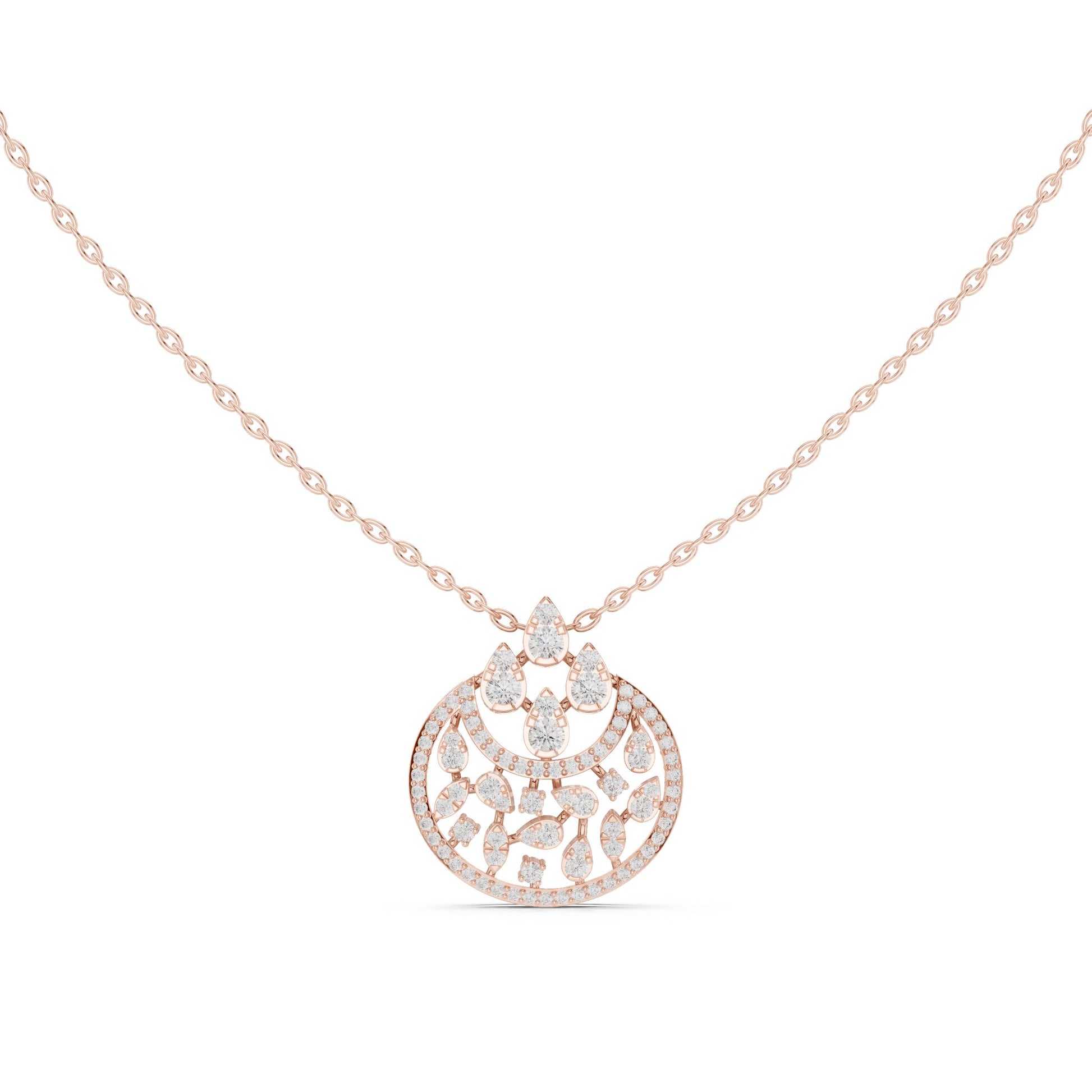 Round Lab Grown Diamond Halo Pendant