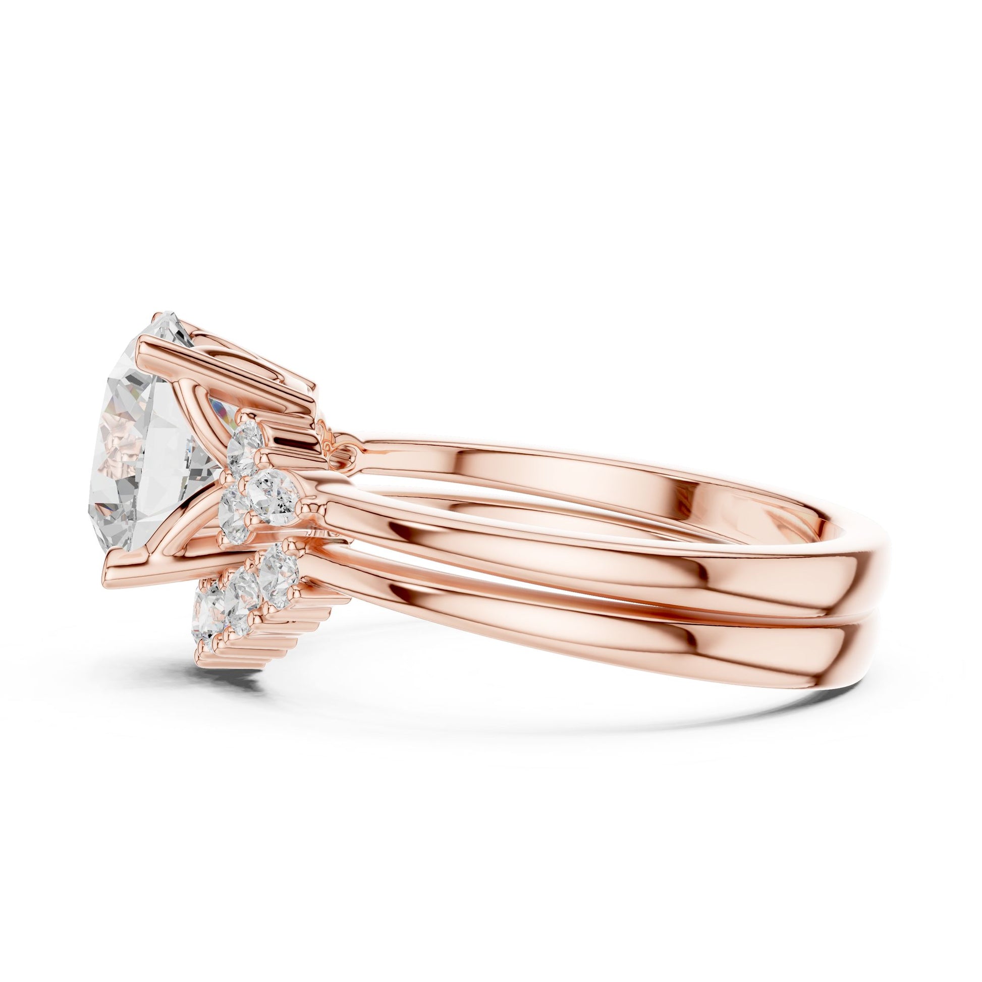 Round Lab Grown Diamond Halo Engagement Ring