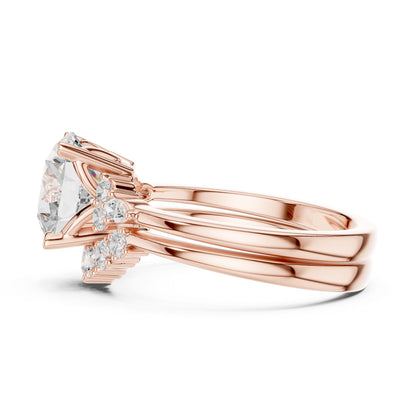 Round Lab Grown Diamond Halo Engagement Ring