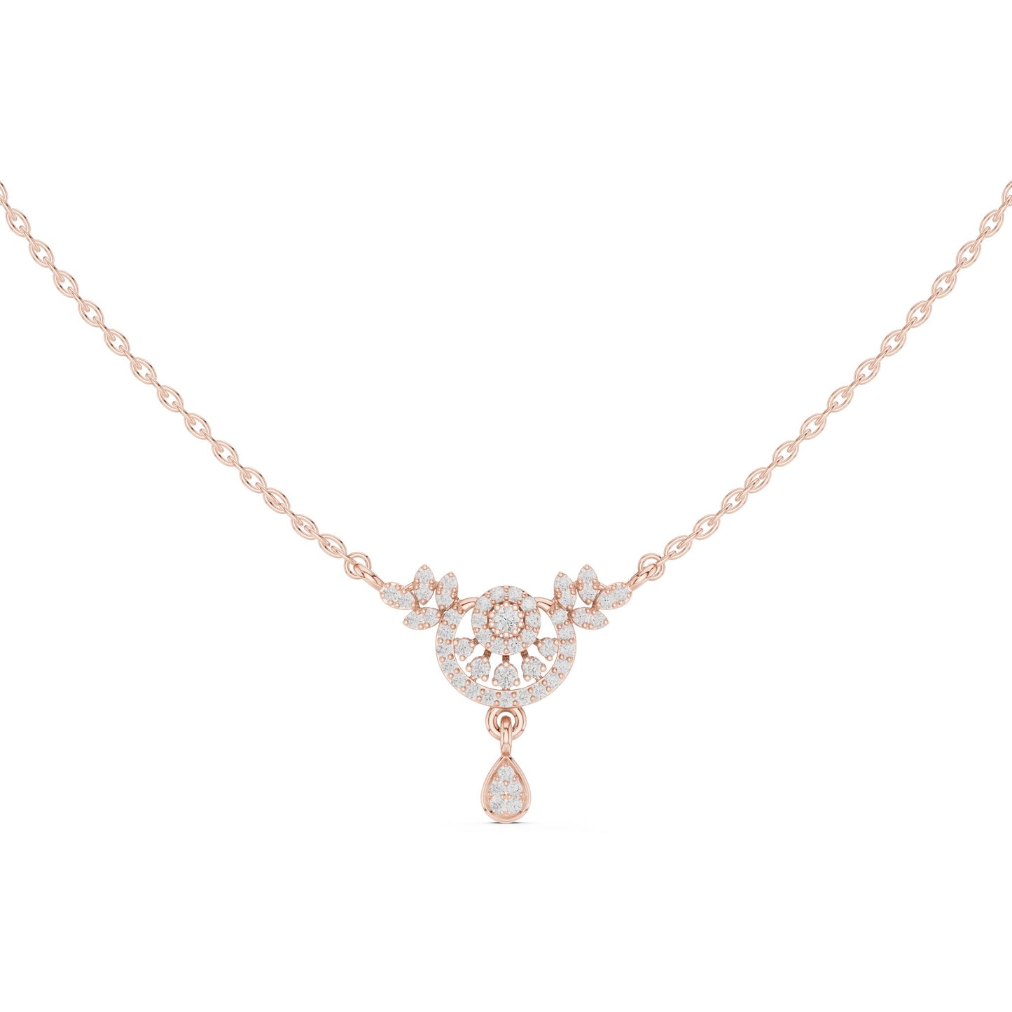 Round Lab Grown Diamond Halo Pendant