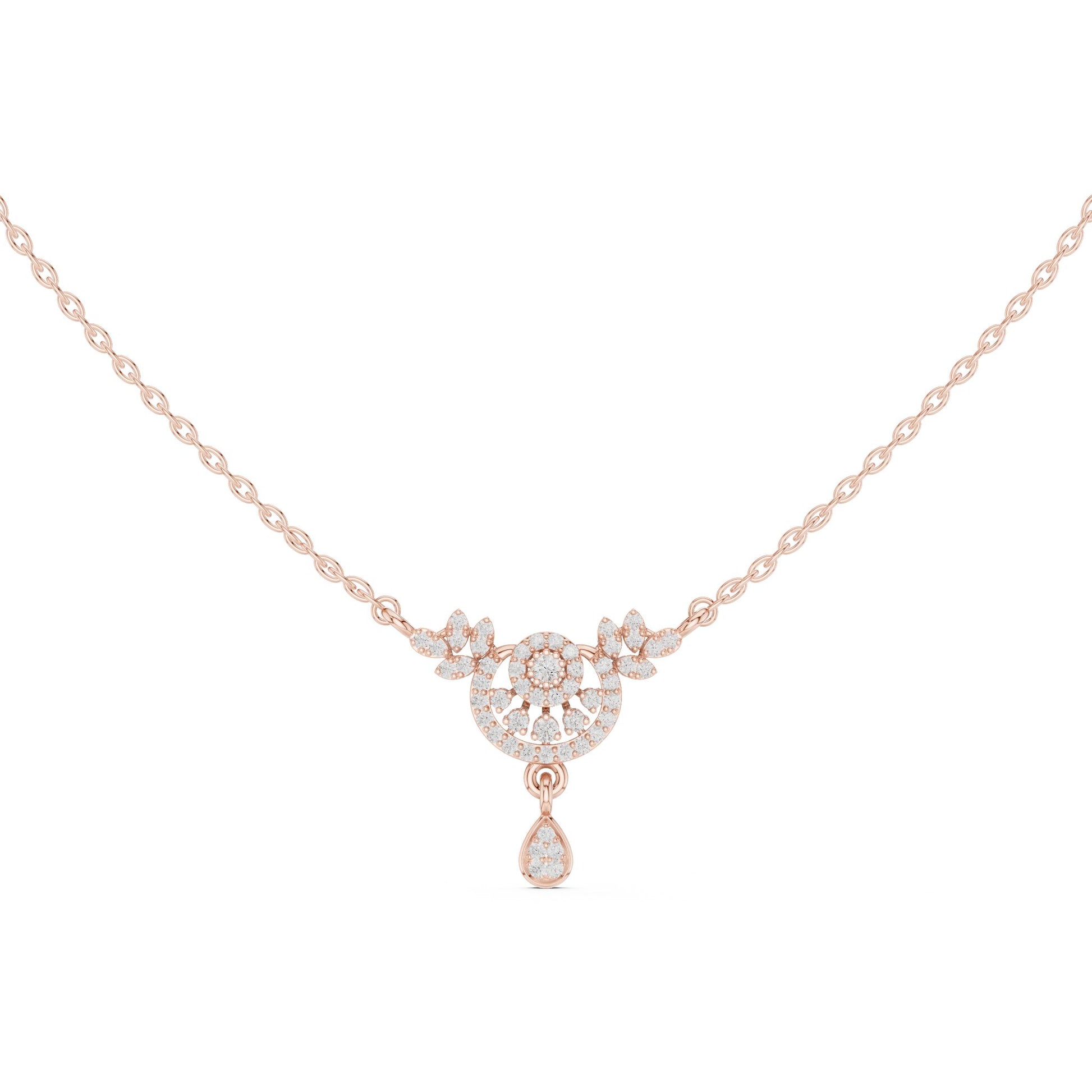 Round Lab Grown Diamond Halo Pendant