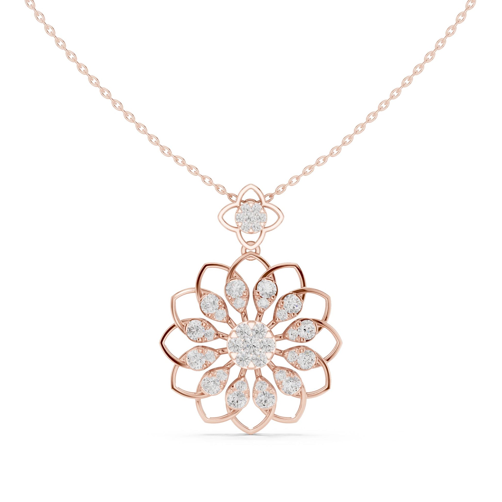 Round Lab Grown Diamond Halo Pendant
