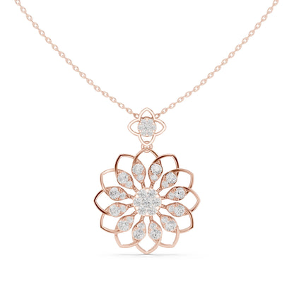 Round Lab Grown Diamond Halo Pendant