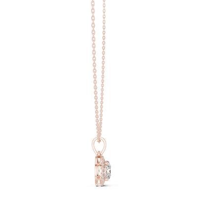 Round Lab Grown Diamond Halo Pendant