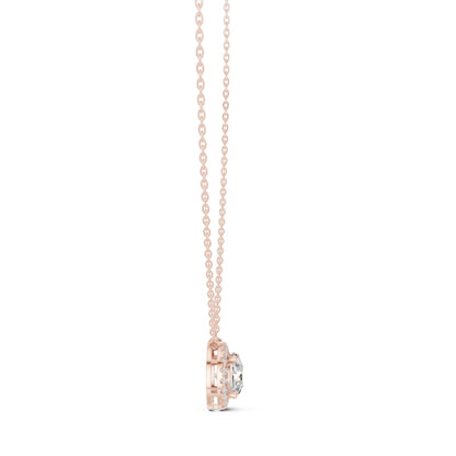 Round Lab Grown Diamond Halo Pendant