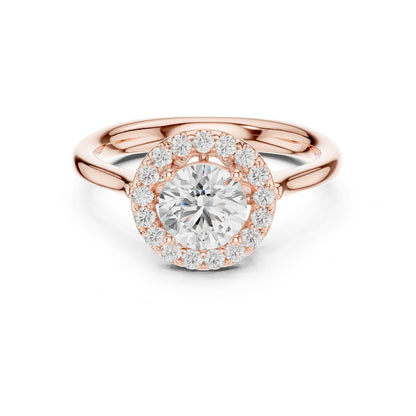 Round Lab Grown Diamond Halo Engagement Ring