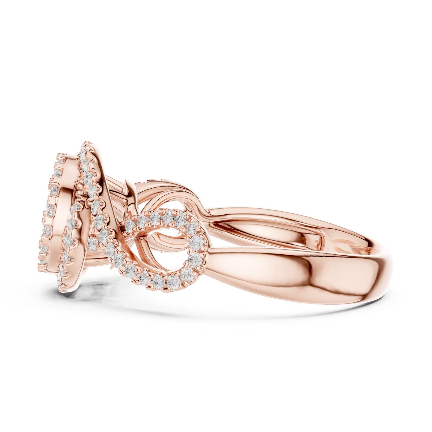 Round Lab Grown Diamond Halo Engagement Ring