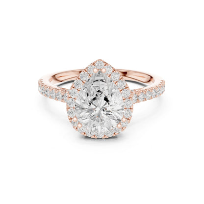 Round Lab Grown Diamond Halo Engagement Ring