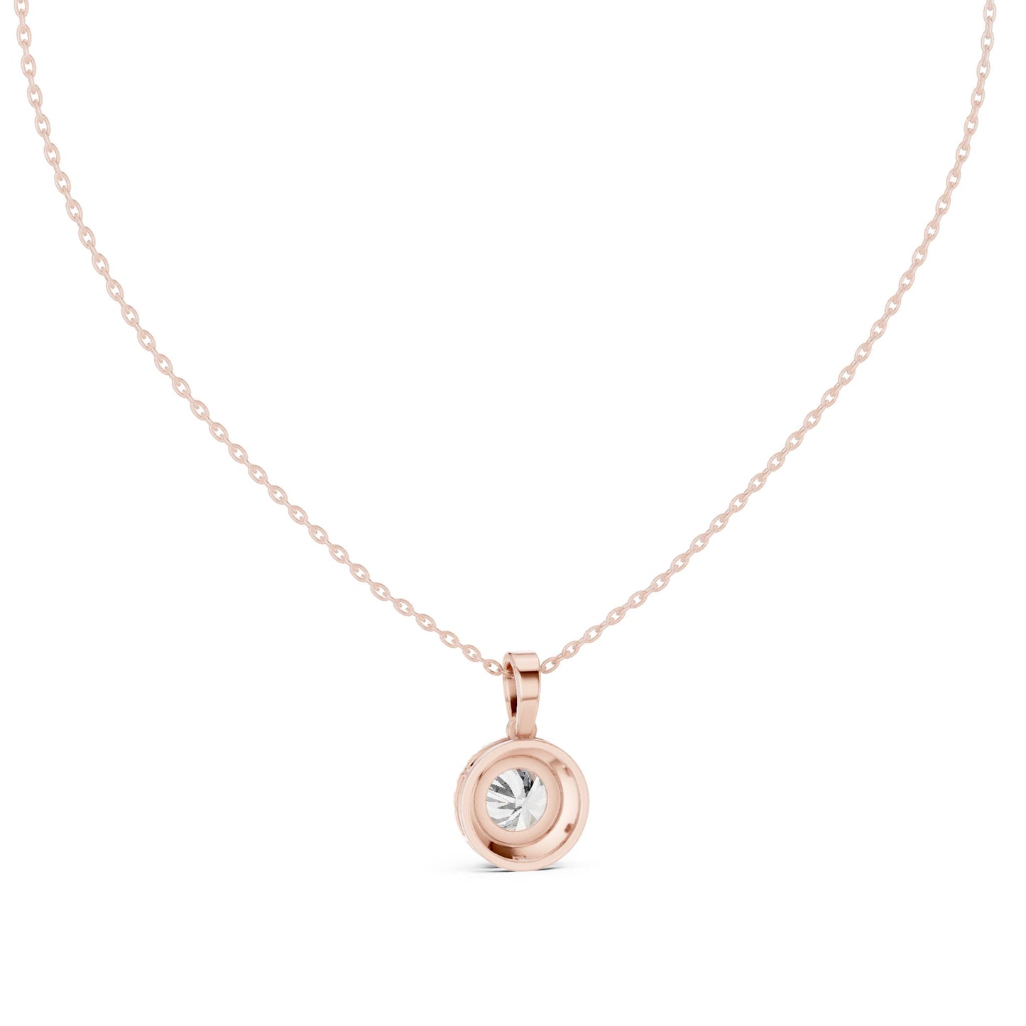 Round Lab Grown Diamond Halo Pendant