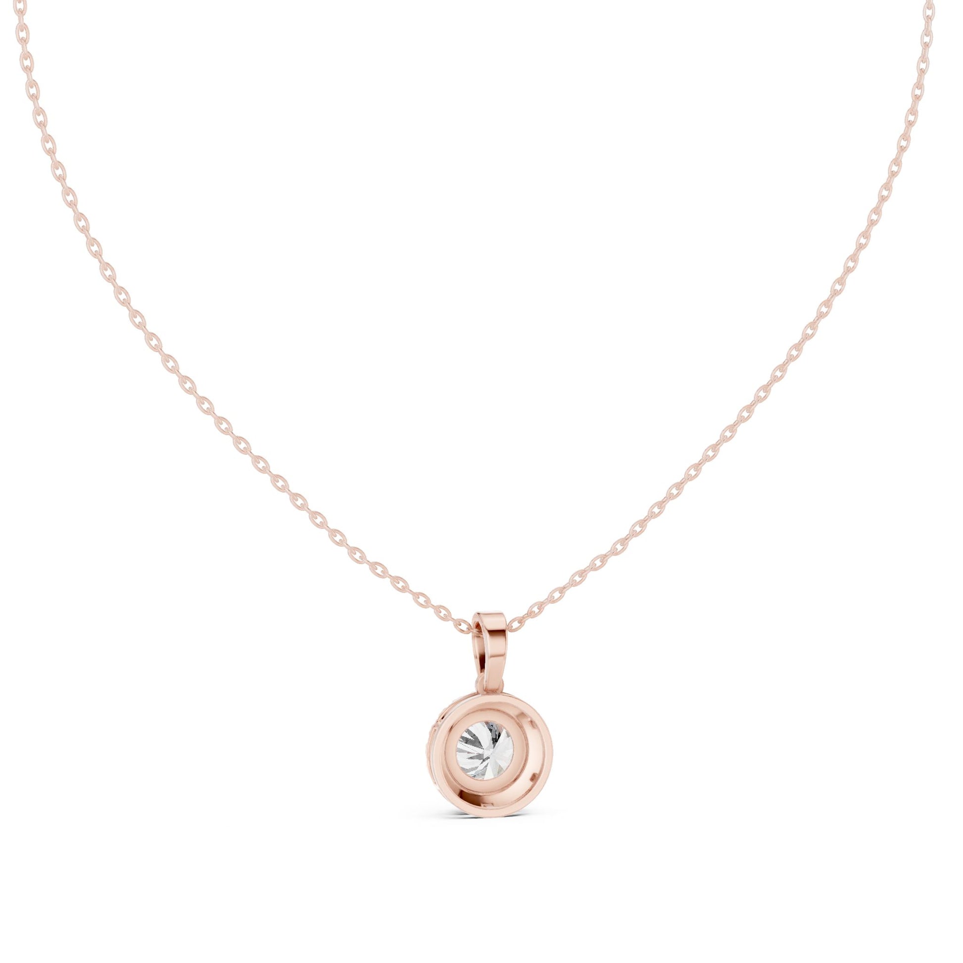 Round Lab Grown Diamond Halo Pendant