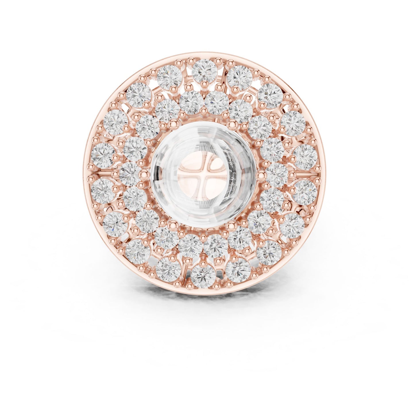 Round Lab Grown Diamond Halo Engagement Ring