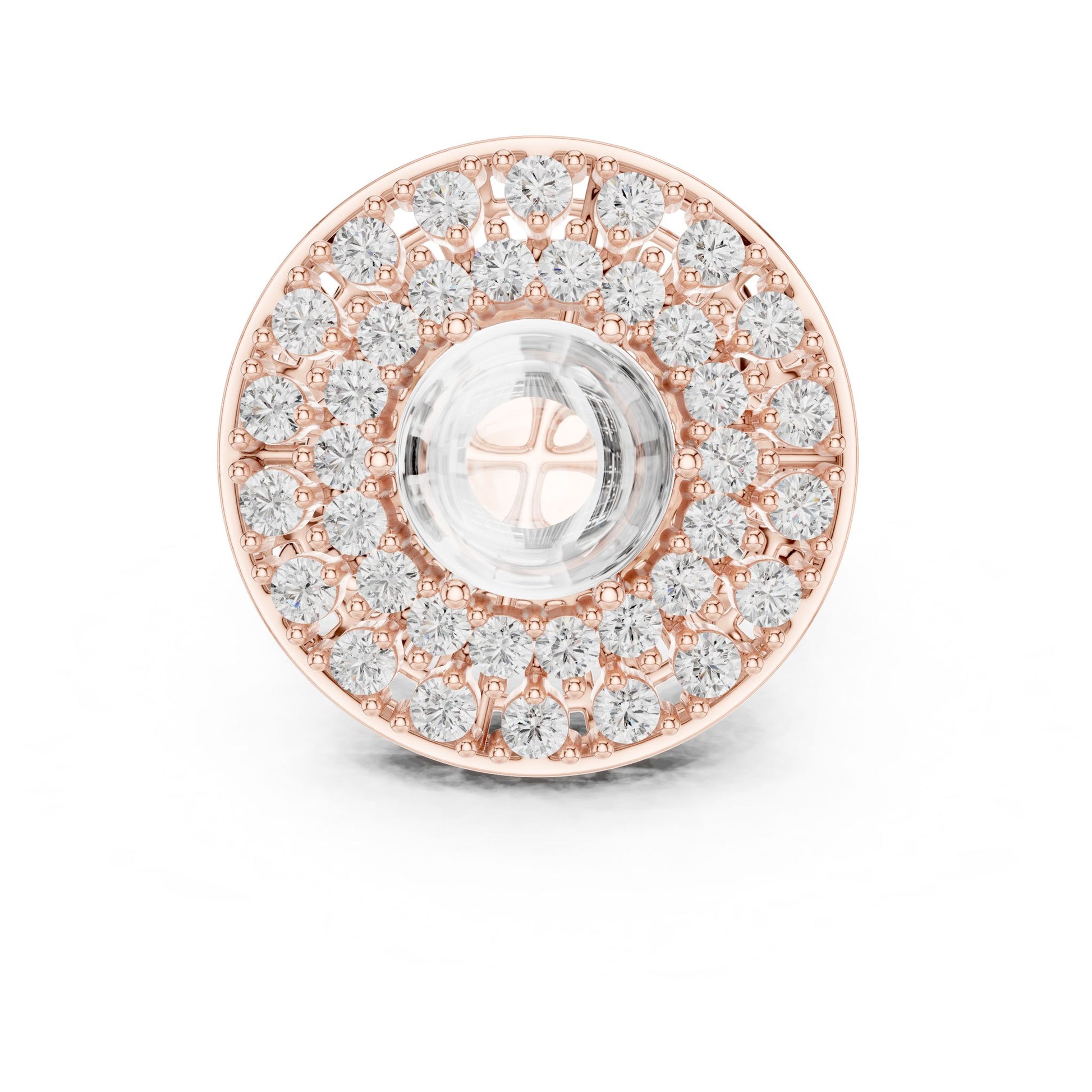 Round Lab Grown Diamond Halo Engagement Ring