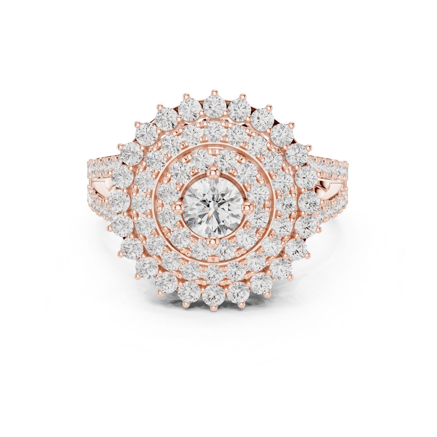 Round Lab Grown Diamond Halo Engagement Ring