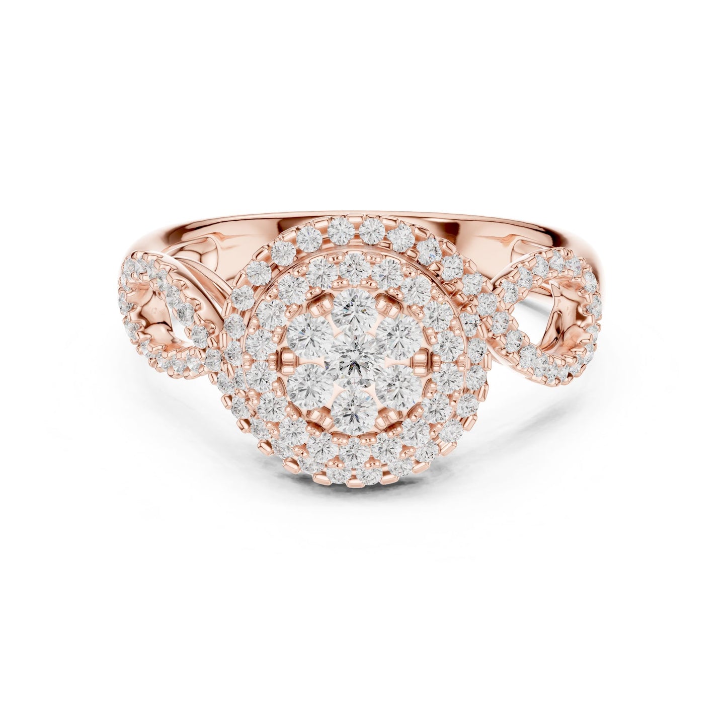 Round Lab Grown Diamond Halo Engagement Ring