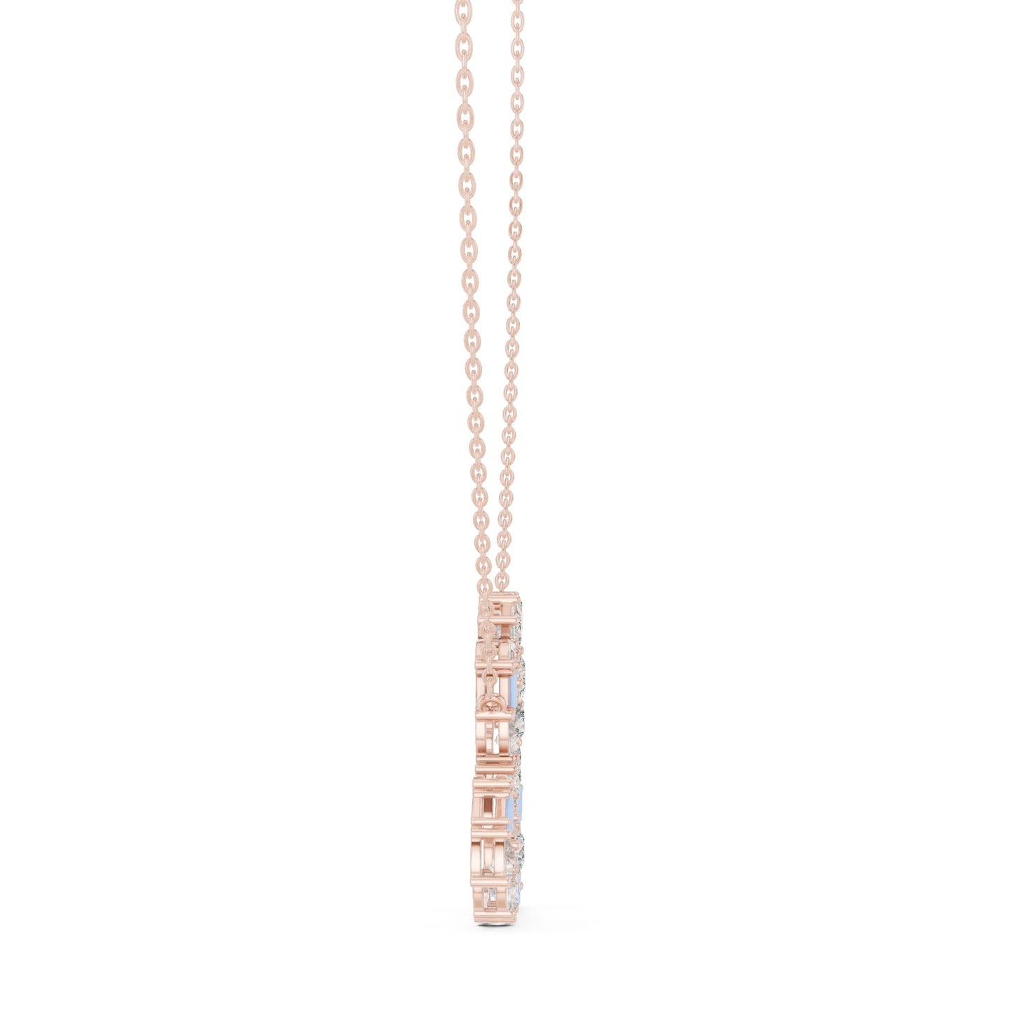 Round Lab Grown Diamond Halo Pendant