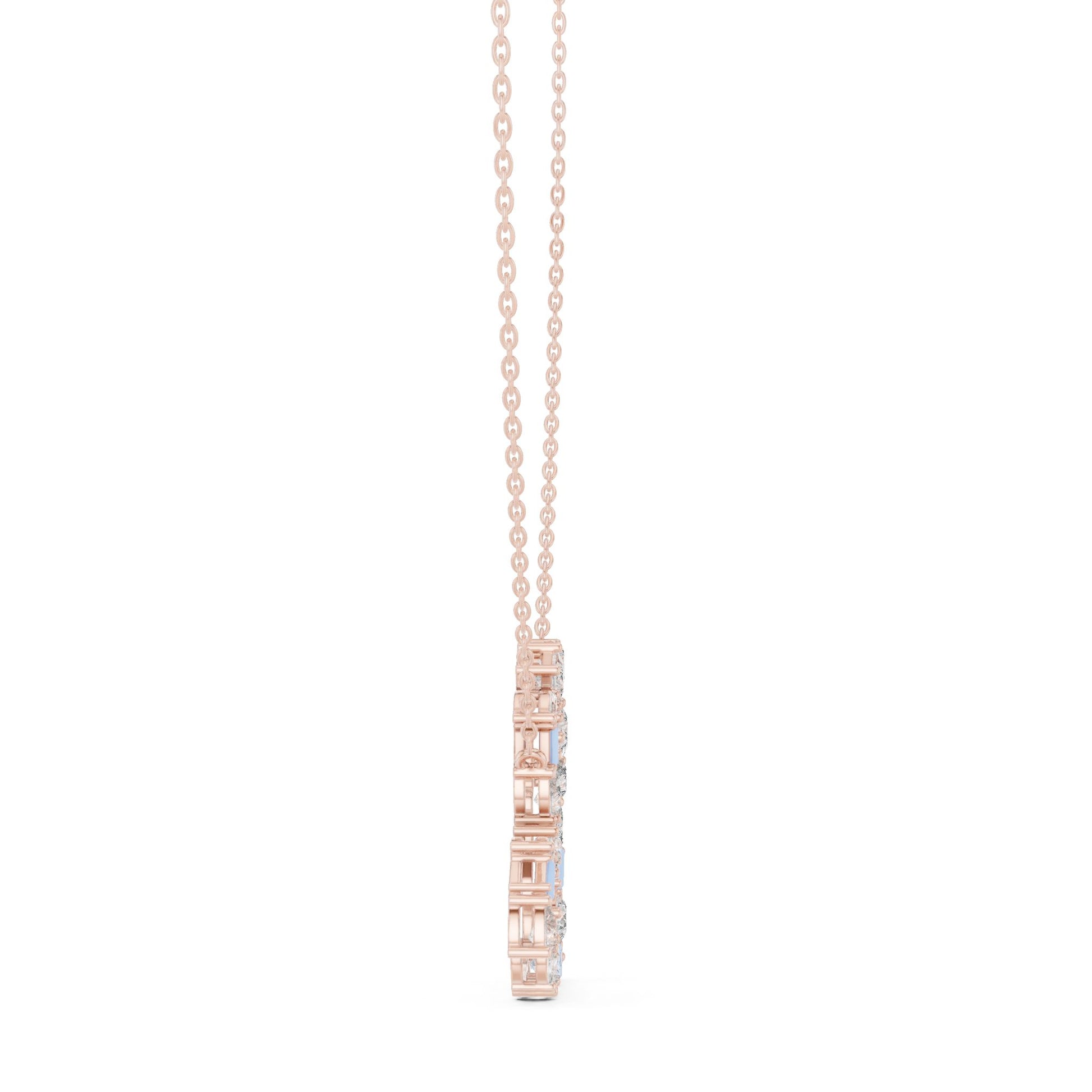 Round Lab Grown Diamond Halo Pendant