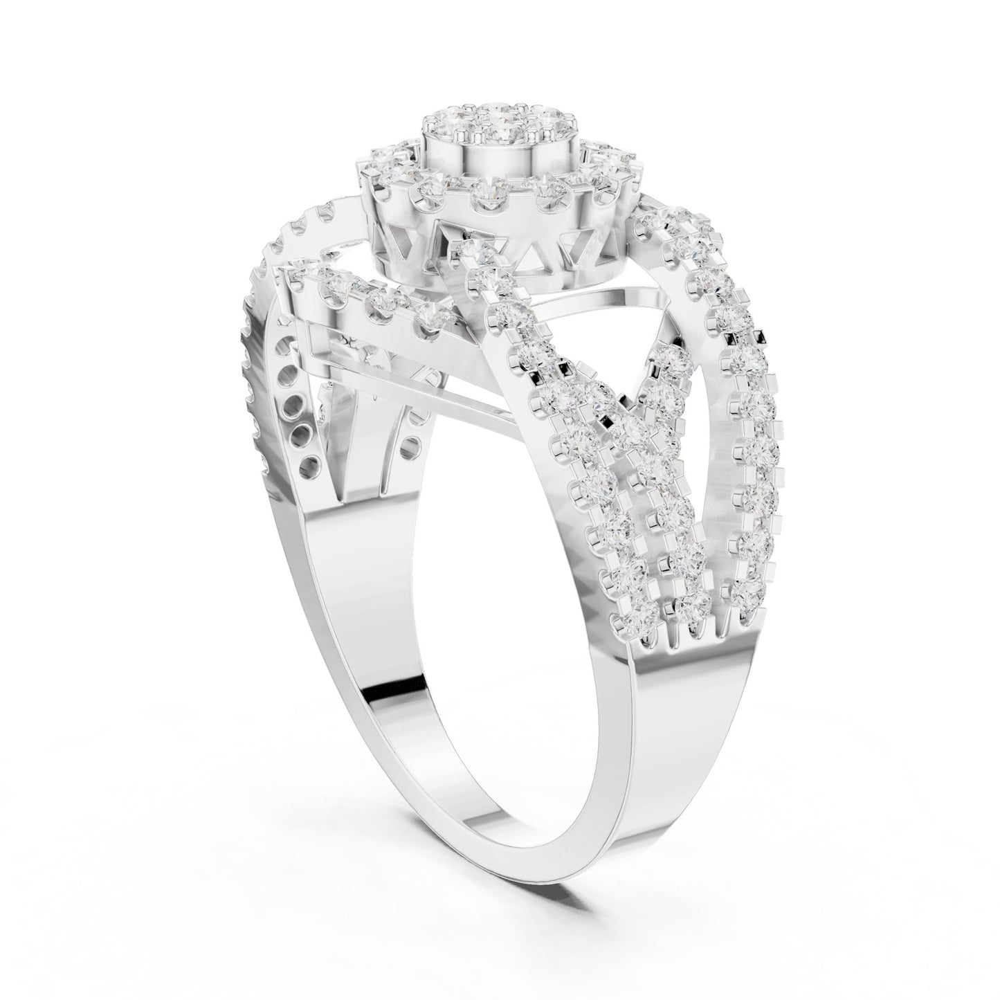 Round Lab Grown Diamond Halo Engagement Ring