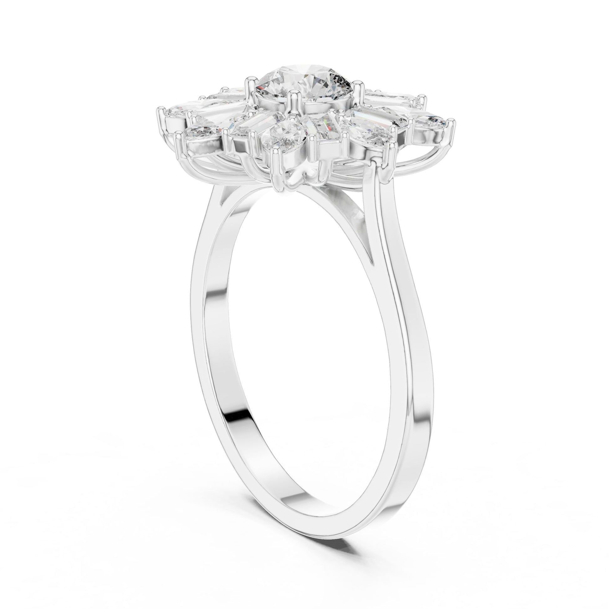 Round Lab Grown Diamond Halo Engagement Ring