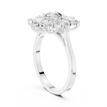 Round Lab Grown Diamond Halo Engagement Ring