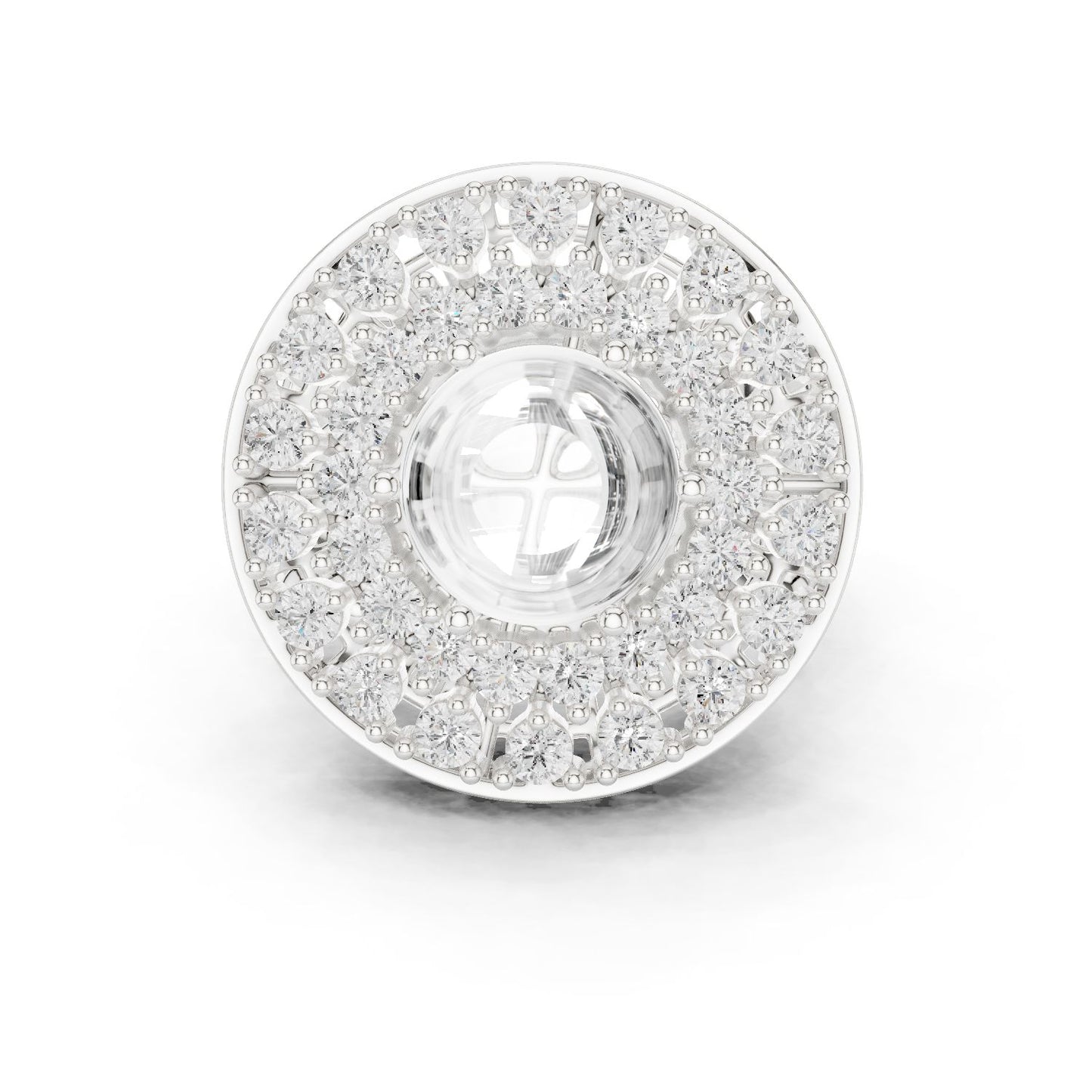 Round Lab Grown Diamond Halo Engagement Ring