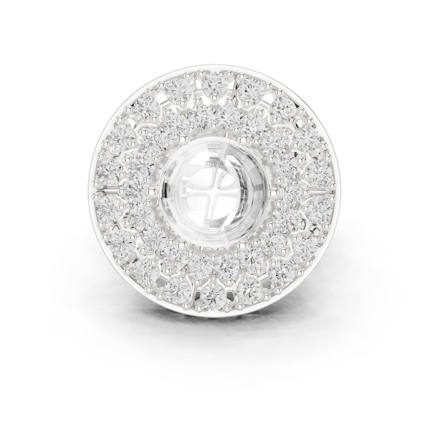 Round Lab Grown Diamond Halo Engagement Ring