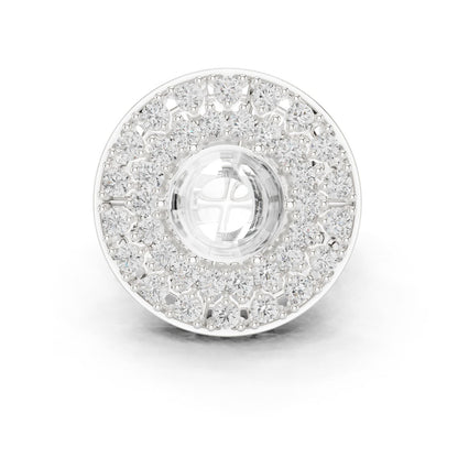 Round Lab Grown Diamond Halo Engagement Ring