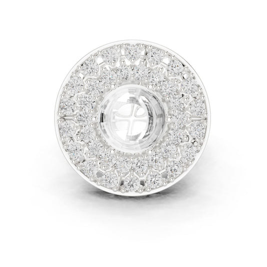 Round Lab Grown Diamond Halo Engagement Ring