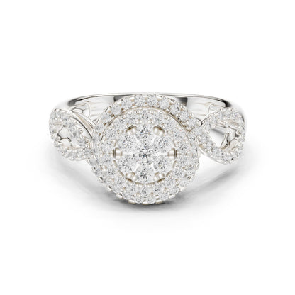 Round Lab Grown Diamond Halo Engagement Ring