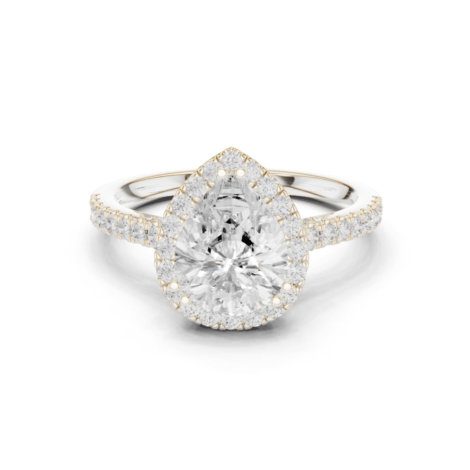 Round Lab Grown Diamond Halo Engagement Ring
