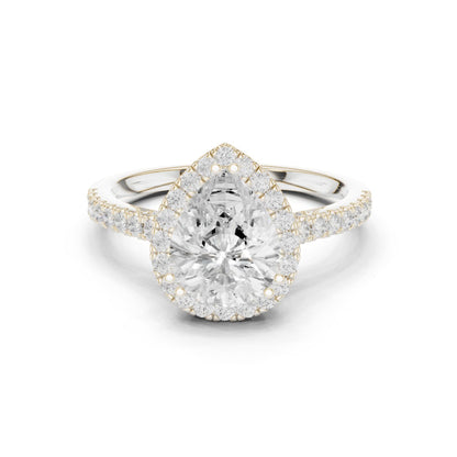 Round Lab Grown Diamond Halo Engagement Ring