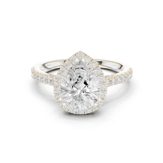 Round Lab Grown Diamond Halo Engagement Ring