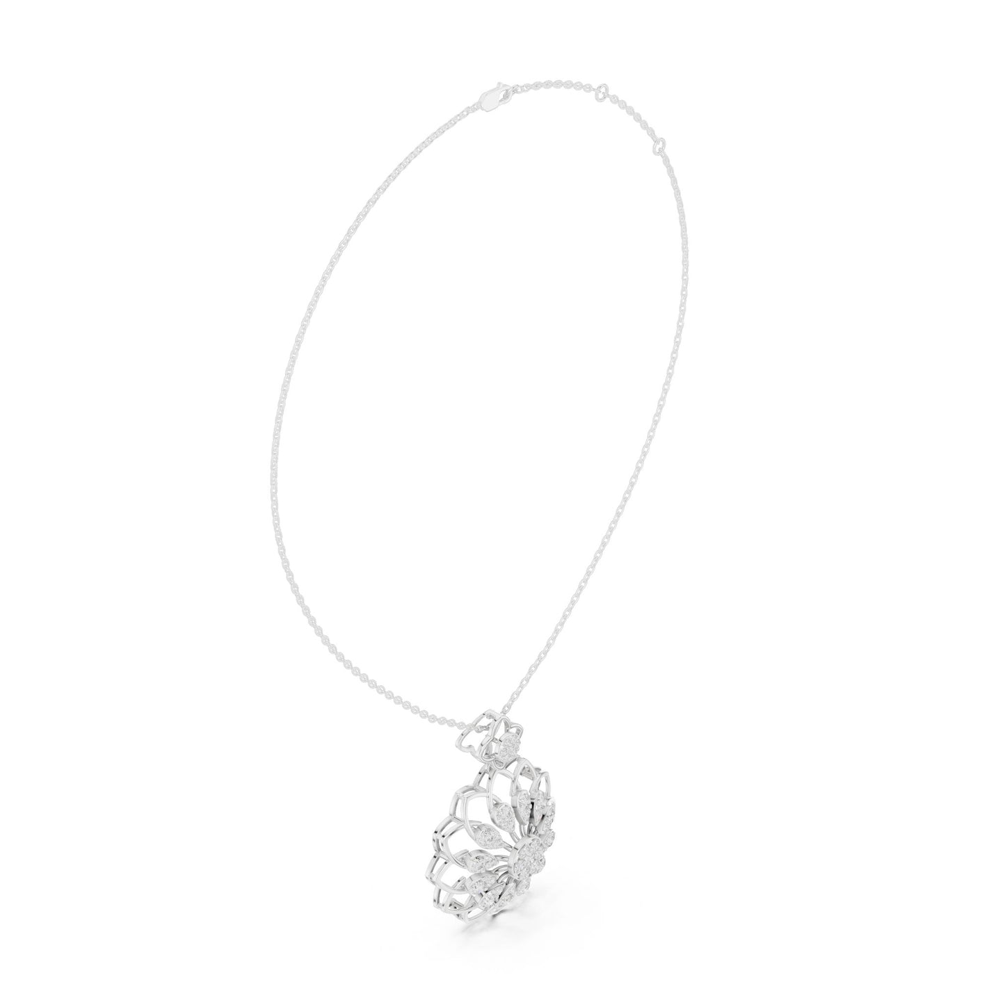 Round Lab Grown Diamond Halo Pendant