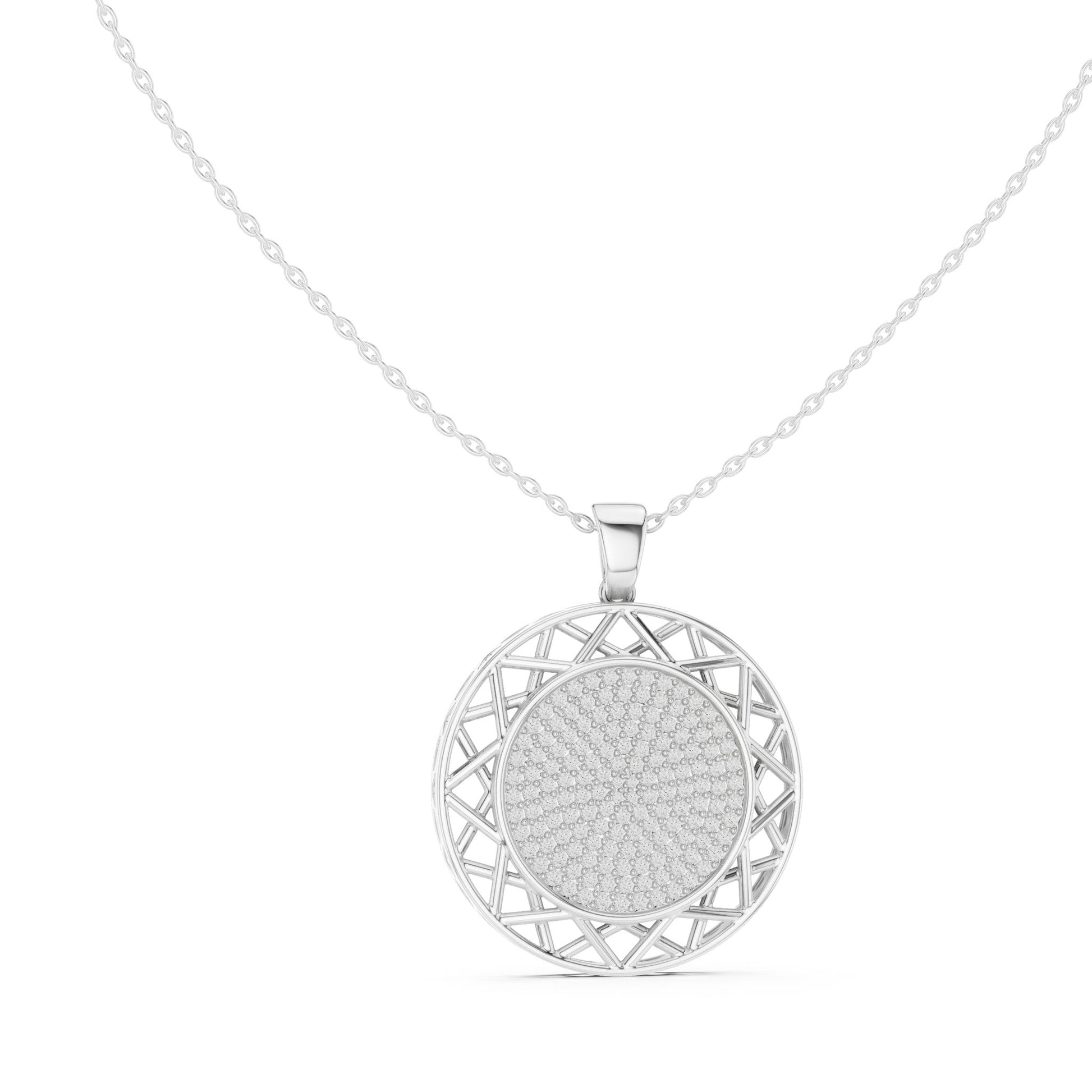 Round Lab Grown Diamond Halo Pendant