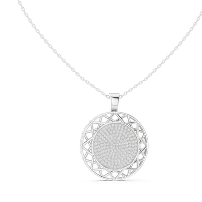 Round Lab Grown Diamond Halo Pendant