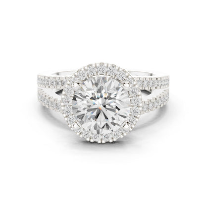 Round Lab Grown Diamond Halo Engagement Ring