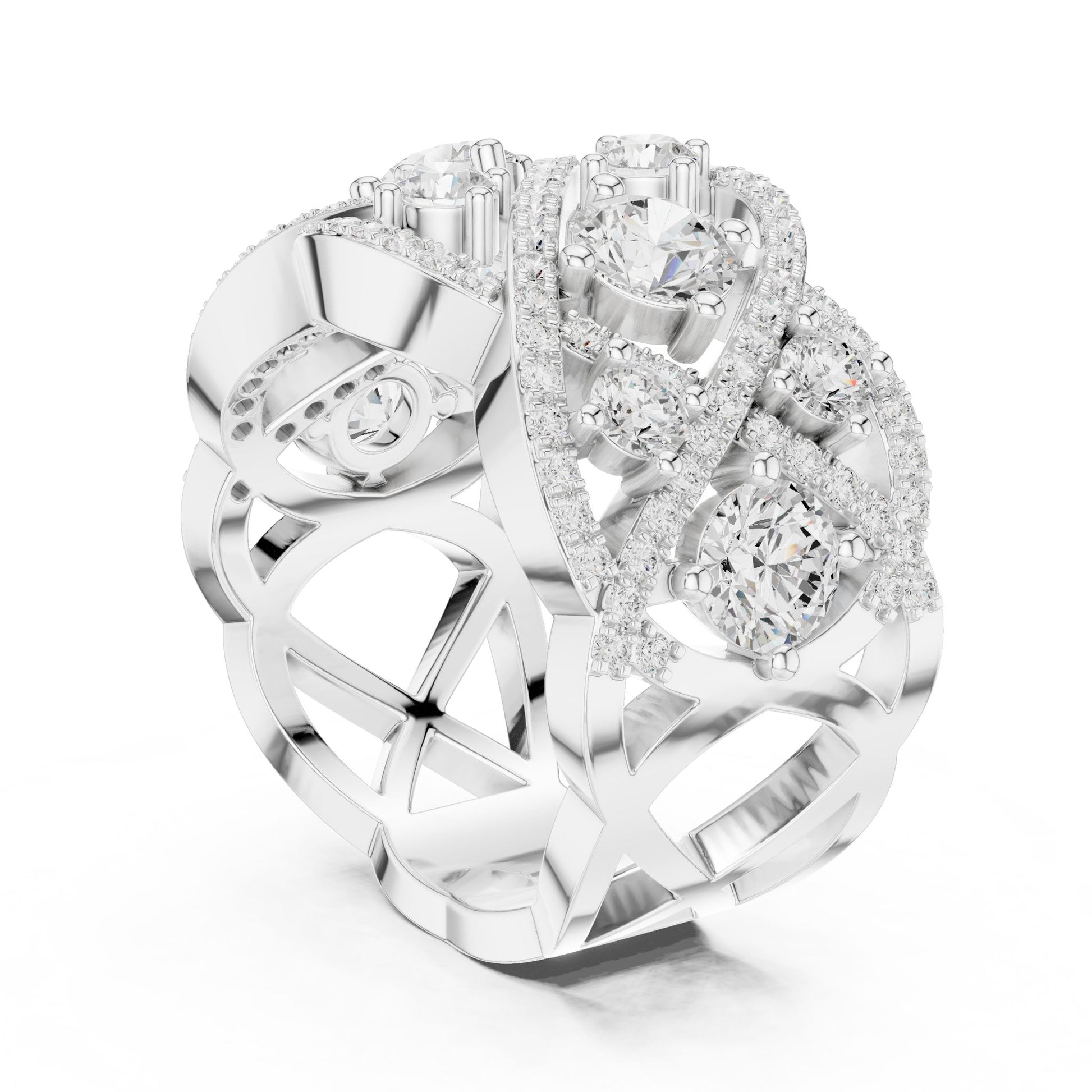 Round Lab Grown Diamond Halo Engagement Ring