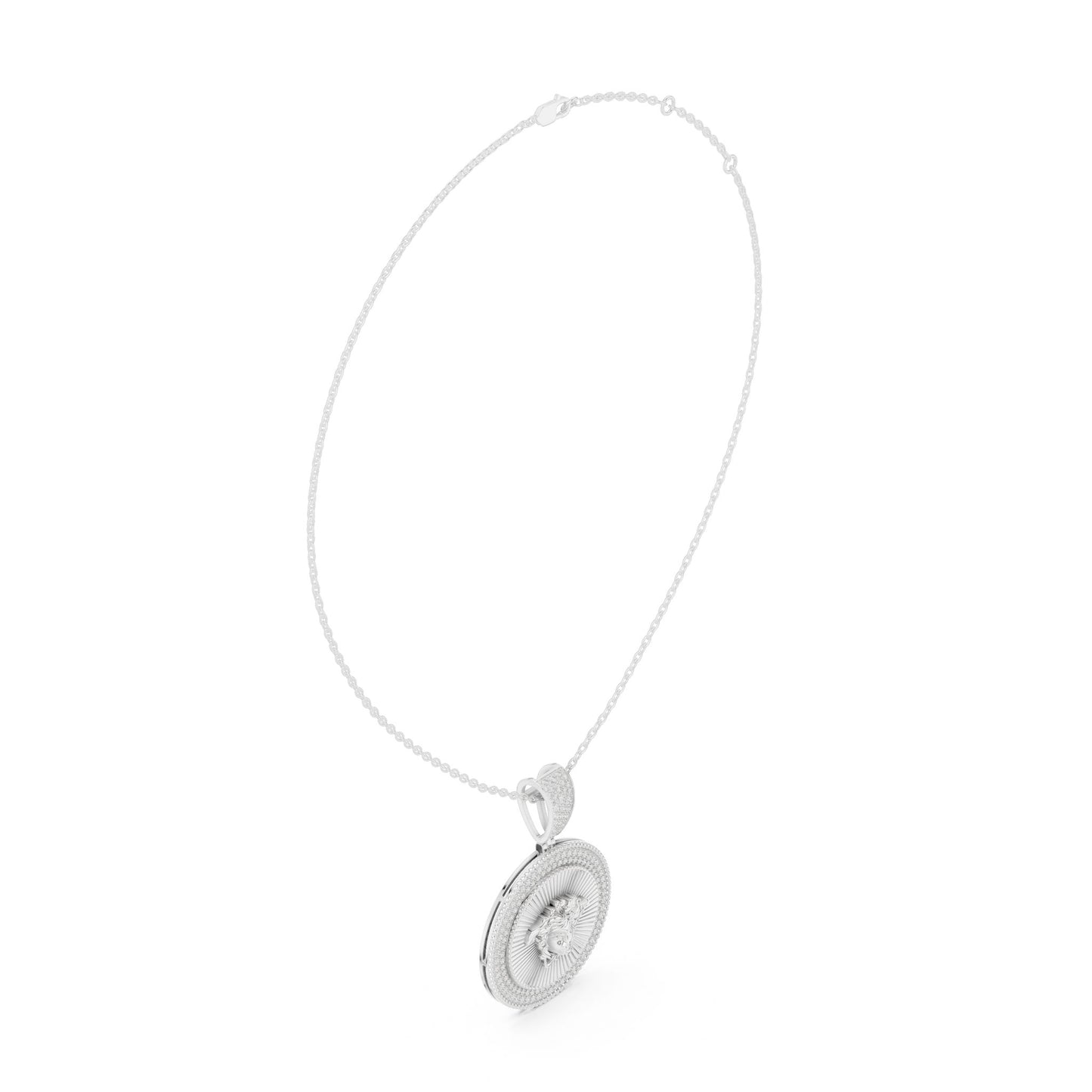Round Lab Grown Diamond Halo Pendant