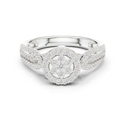 Round Lab Grown Diamond Halo Engagement Ring