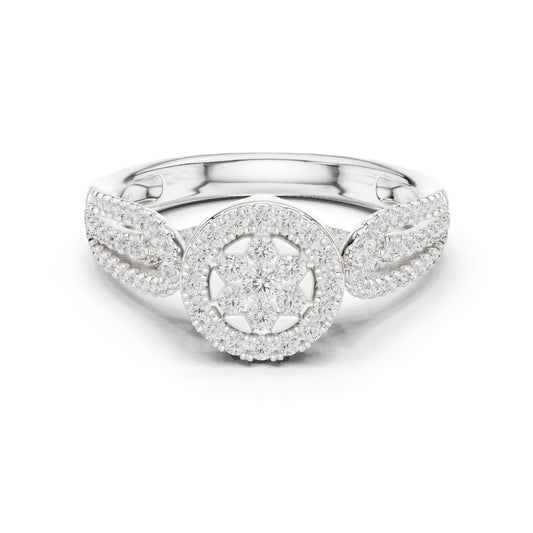 Round Lab Grown Diamond Halo Engagement Ring