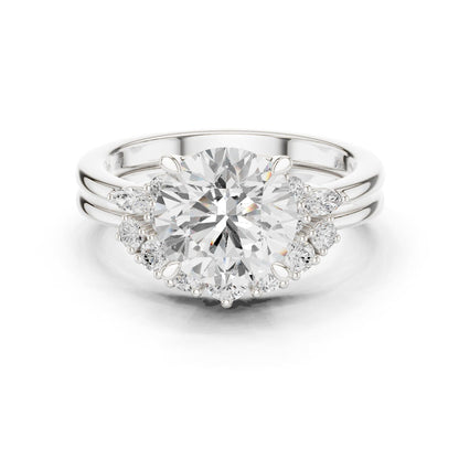 Round Lab Grown Diamond Halo Engagement Ring