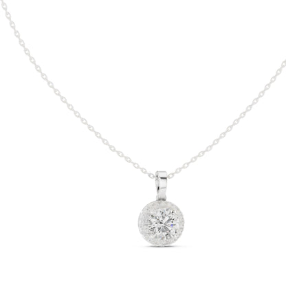 Round Lab Grown Diamond Halo Pendant