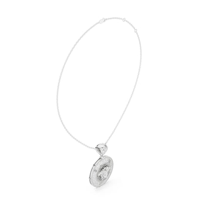 Round Lab Grown Diamond Halo Pendant