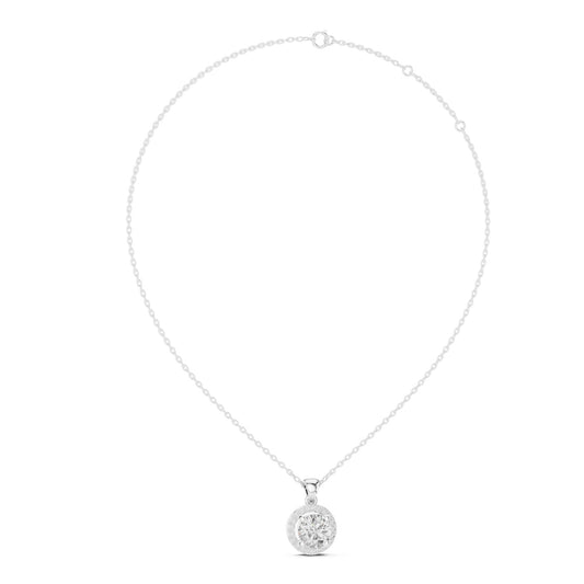 Round Lab Grown Diamond Halo Pendant