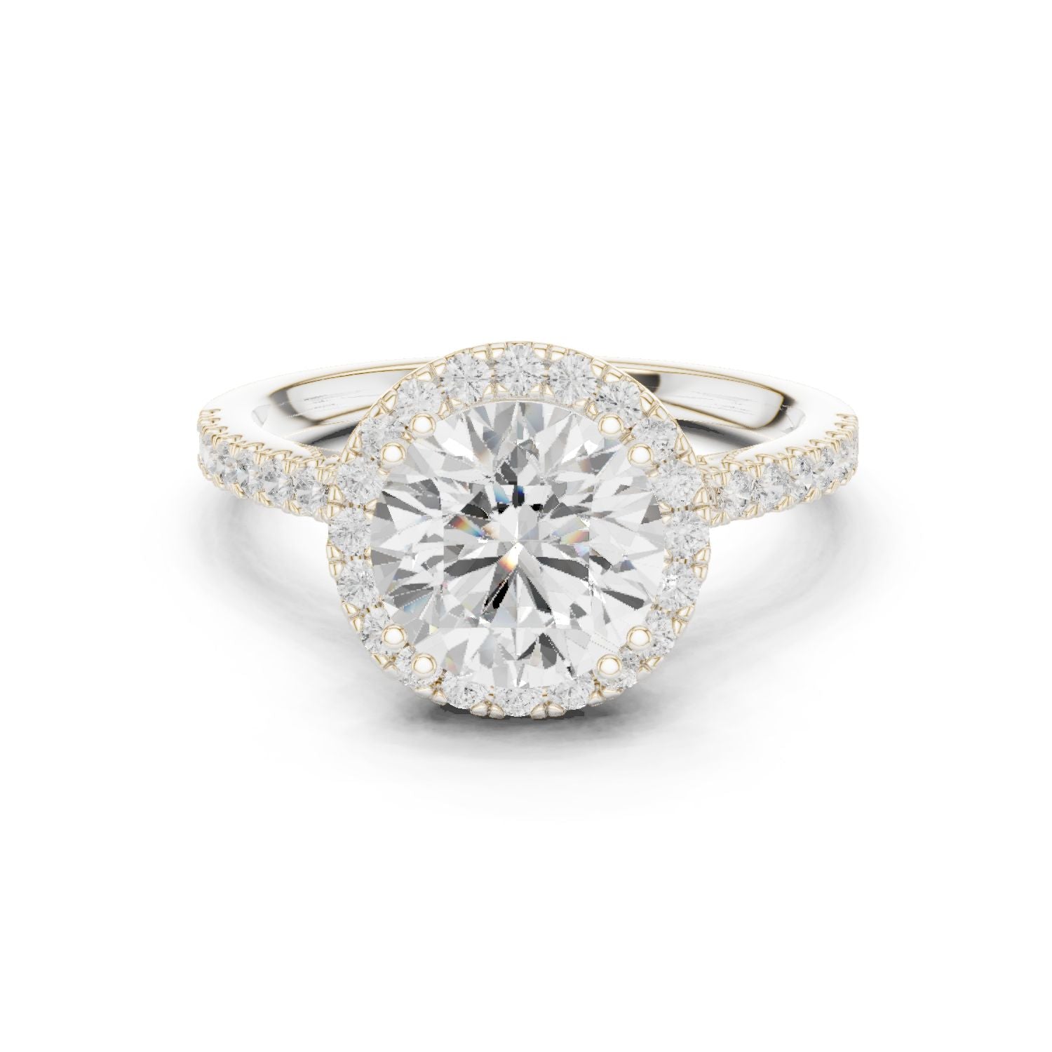 Round Lab Grown Diamond Halo Engagement Ring