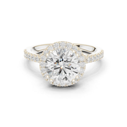Round Lab Grown Diamond Halo Engagement Ring
