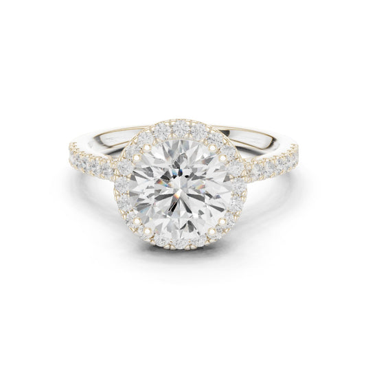 Round Lab Grown Diamond Halo Engagement Ring
